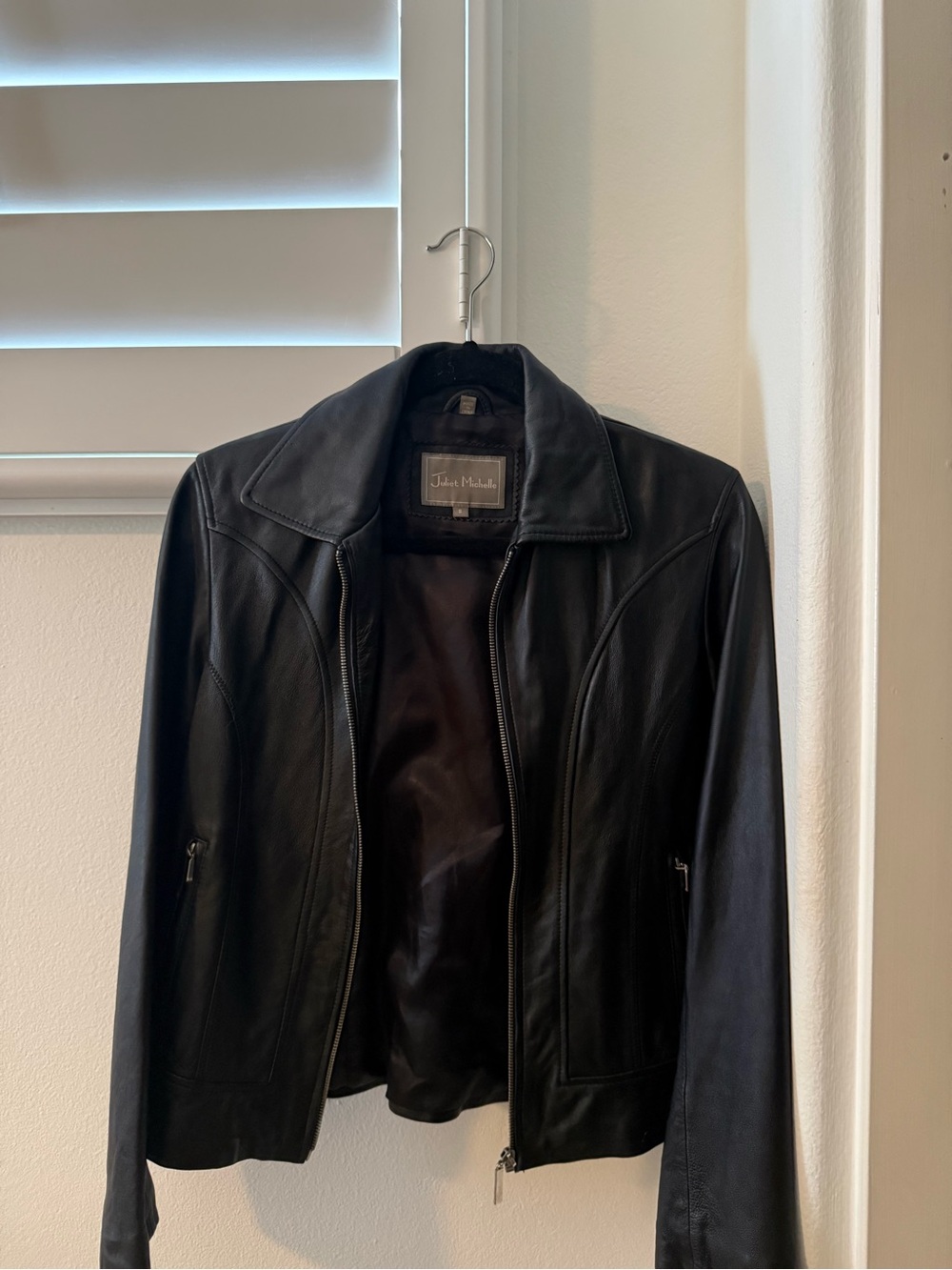 Vintage Black Leather Jacket for Women